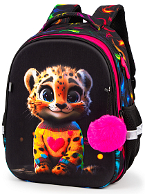 Ортопедичний шкільний рюкзак 6 в 1 для дівчинки School Standard 38х30х18 см з Тигром в 1 клас (SET 170-68)